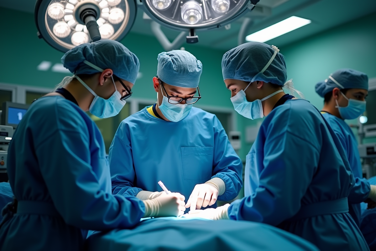 Chirurgien et équipe médicale en salle d