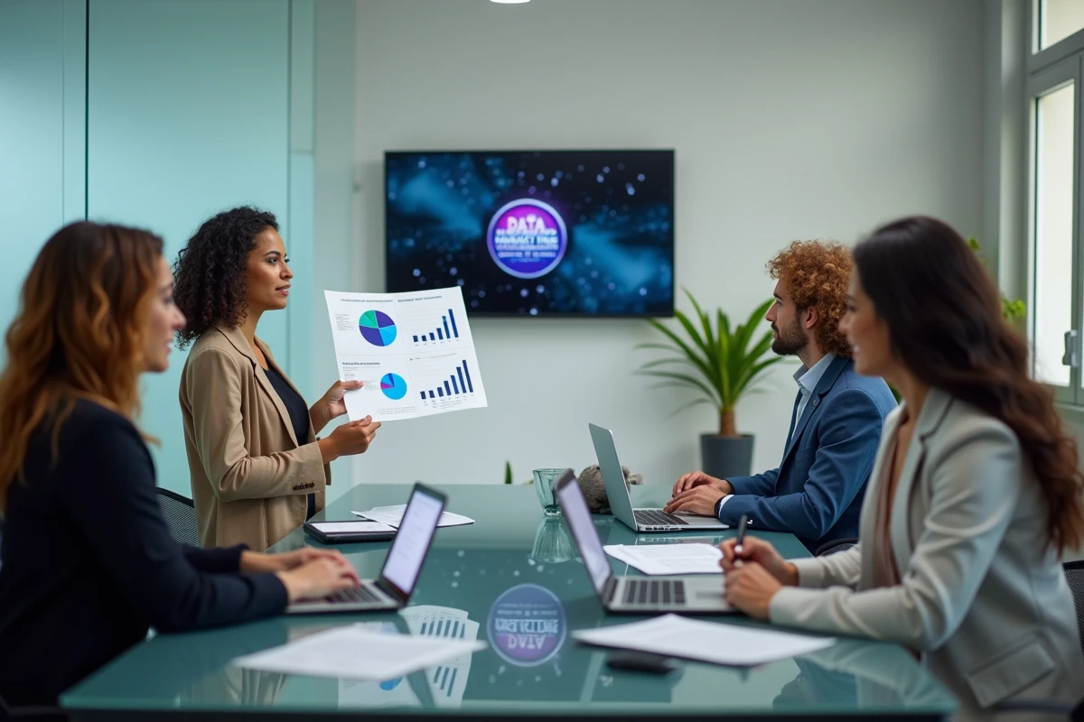 Équipe marketing e-commerce en réunion à Paris discutant de stratégies data pour augmenter le panier moyen lors d'un événement Data Marketing Paris