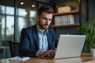 Homme d affaires en réunion avec checklist migration