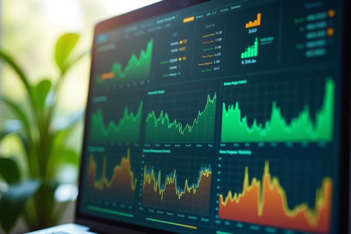 Icônes écologiques graphiques et indicateurs financiers
