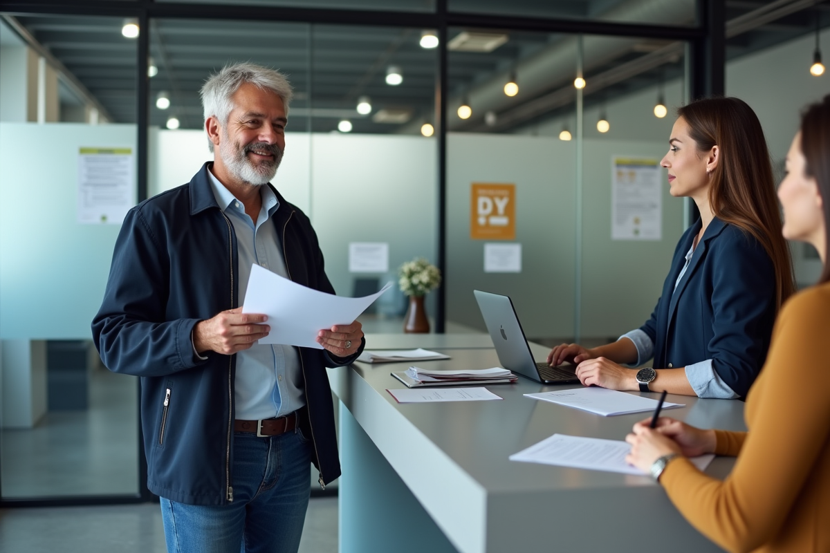 Homme en entretien d