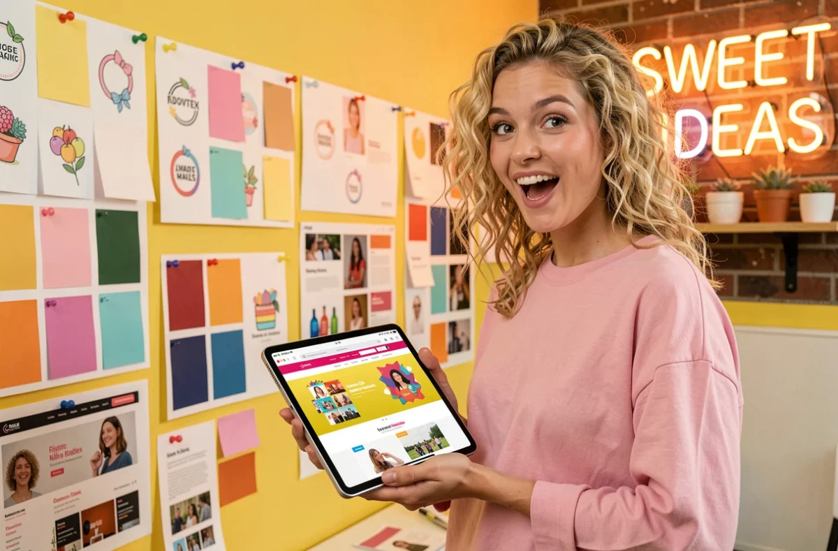 Créative de l'agence Sugarland présentant un design de site web coloré et dynamique
